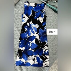 Floral Blue and Black Dress